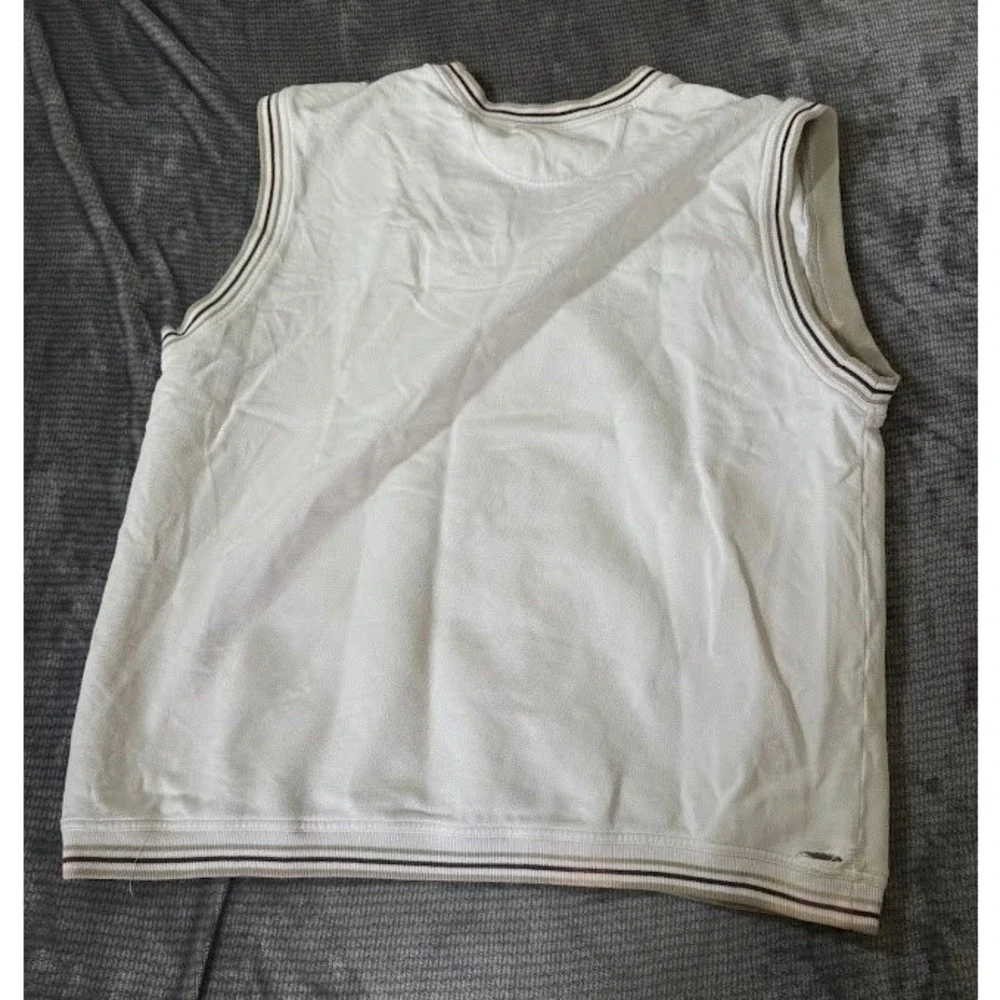 Vintage Nike Court Tennis Sweater Vest White V-Neck XL Retro Pullover